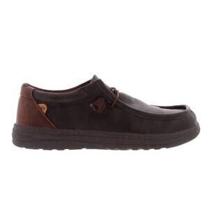 NEW LAMO men's paul canvas deck shoe in waxed chocolate